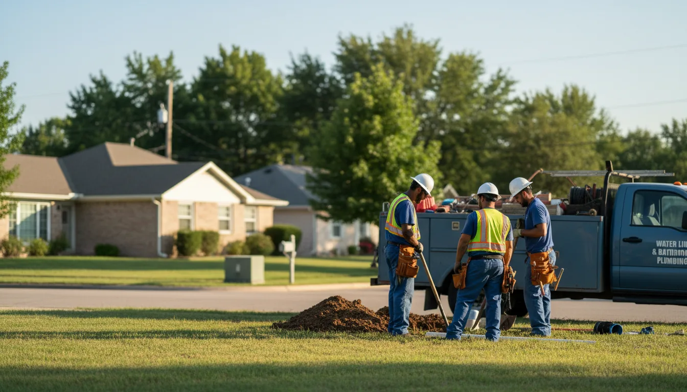 Residential water line and bathroom plumbing service in Banner, MS